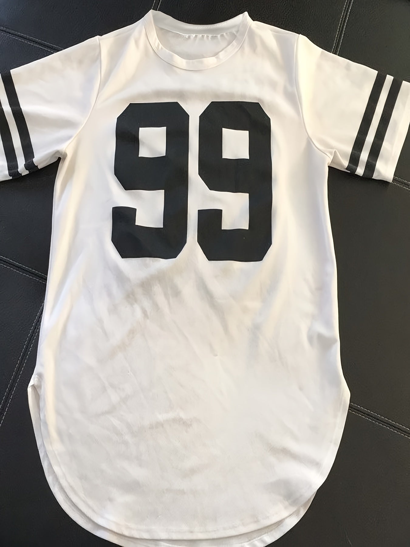 Women's Plus Size Oversized Casual T-Shirt with Bold 99 Graphic Short Sleeve