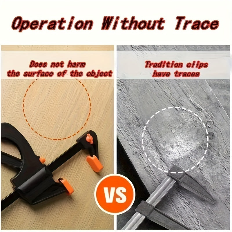 6-Piece Quick Release F-Style Clamps Set with 10.16cm Adjustable Ratchet Rod for Carpentry and Metalworking