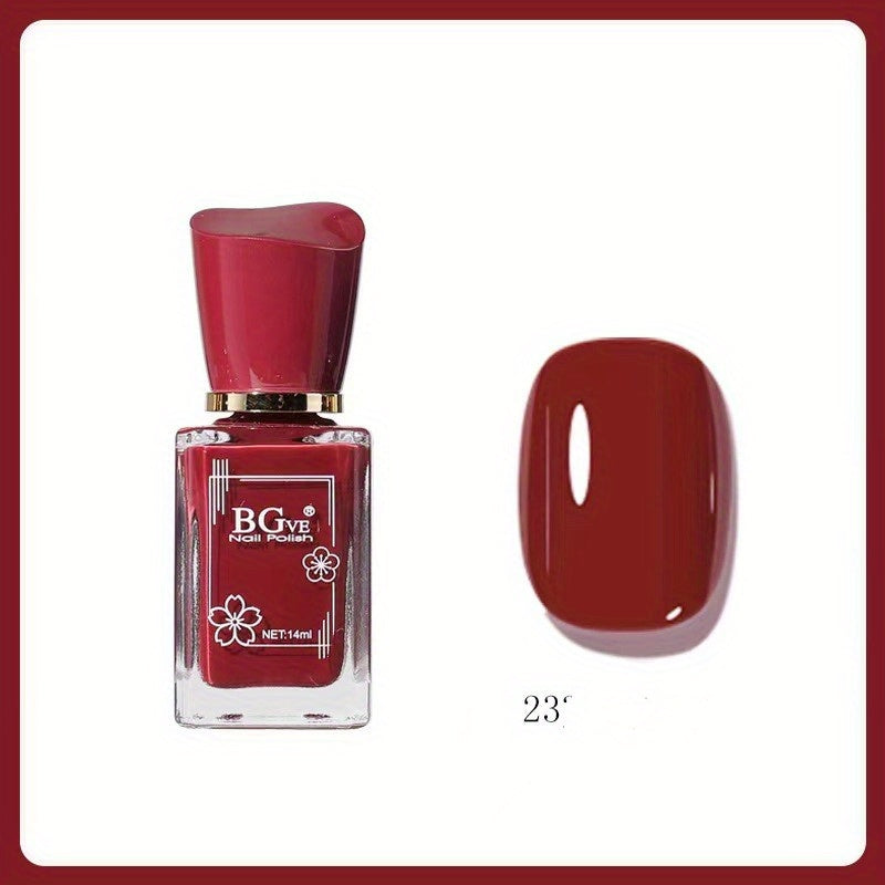 Women 14ML Quick Dry Nail Polish Non-Peelable One Step Bright Color