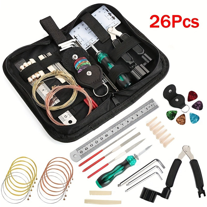 Guitar Repair Kit Set Stainless Steel Tools for String Changing Tuning and Maintenance