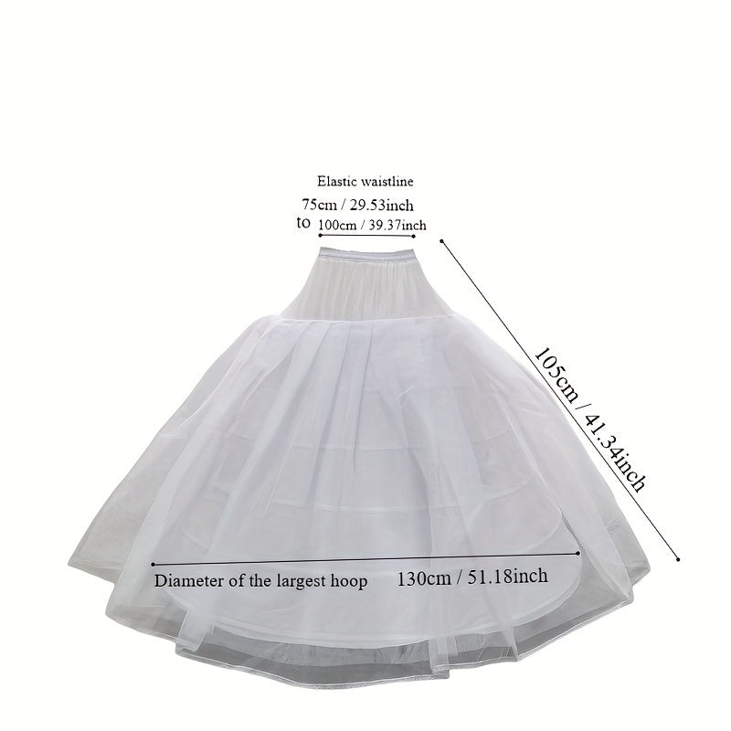 To‘liq uzunlikdagi to‘y kiyi uchun petticoat, 6 ta halqali, polyester crinoline ostki kiyim