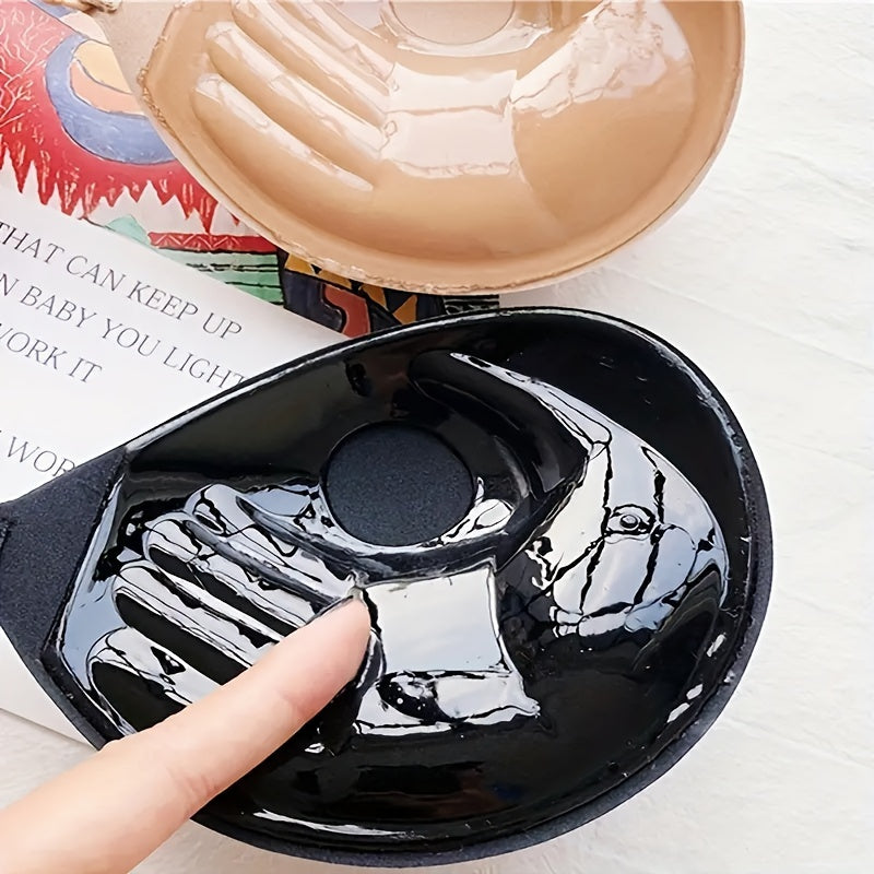 Plus Size Strapless Self-Adhesive Push-Up Bra with Front Closure for Backless Comfort