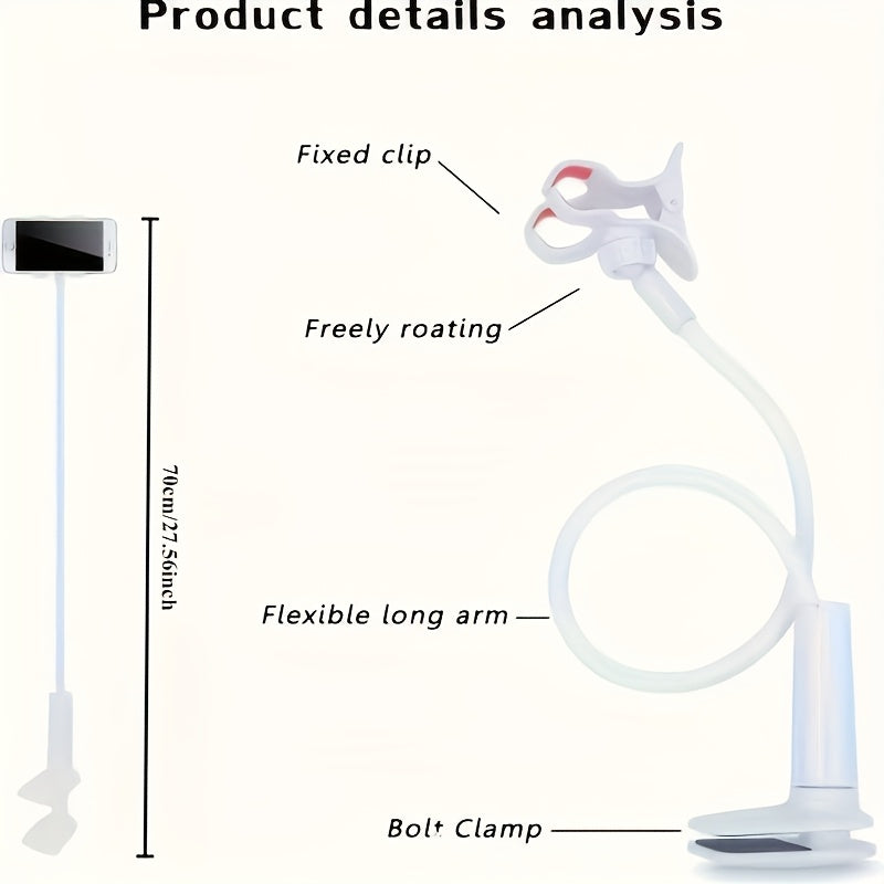Adjustable Mobile TV Stand with Wheels and Phone Holder for RV Office Bedside Home