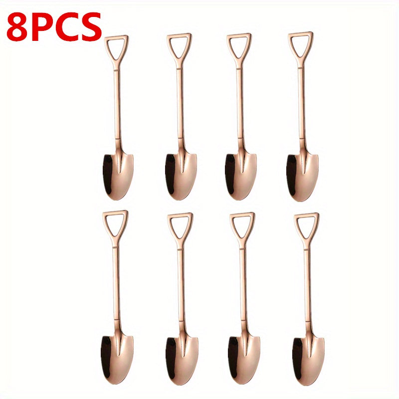 Set of 4 or 8 Stainless Steel Coffee Scoops Shovel Shape for Tea Ice Cream Kitchen