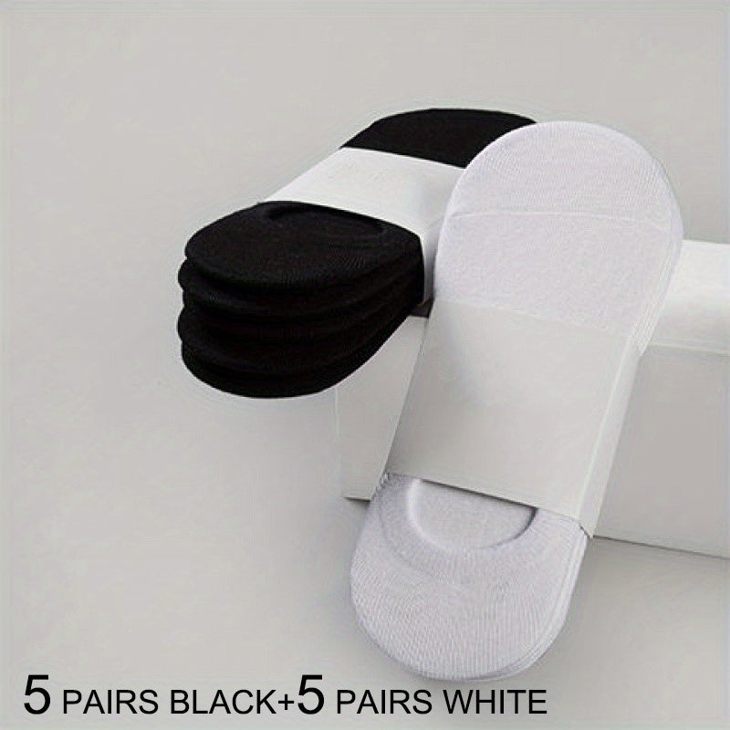 Men's Breathable Thin Casual Business Socks 10 Pairs Low Cut Invisible Knit
