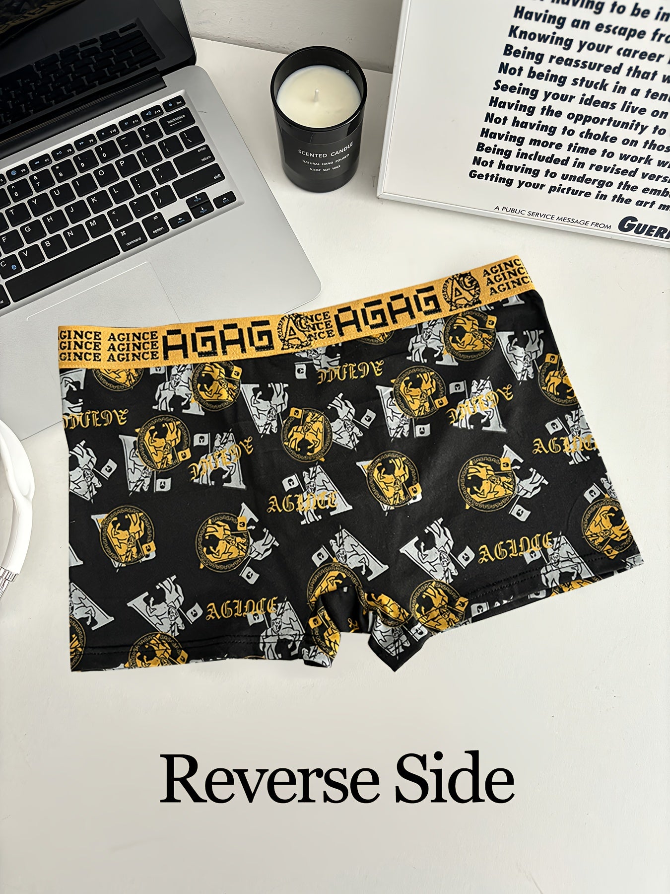 Men's Boxer Briefs 6 Pack Geometric Pattern Breathable Polyester Spandex