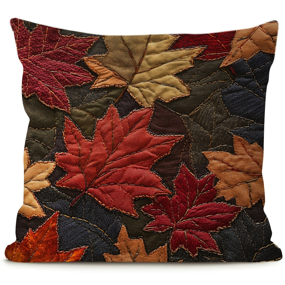 Autumn Leaves Pillow Cover Double-Sided Polyester 45.72cm Decorative Cushion Case for Home Holiday