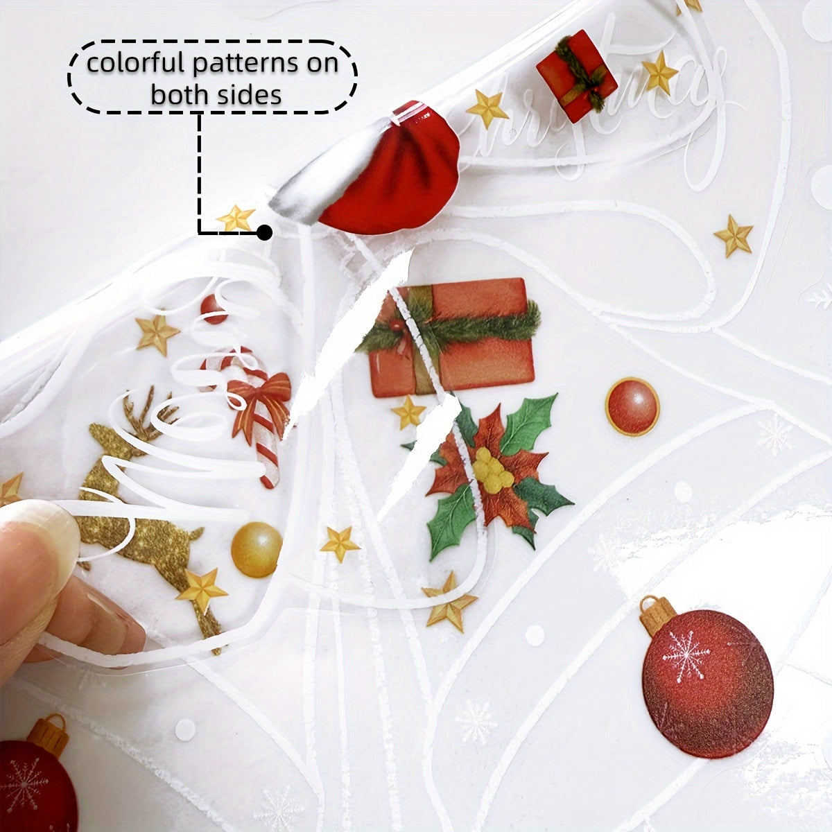 Bell Snowflake Rojdestvo Ta'til Shisha Deraza Dekali Ikki tomonlama o'z-o'zini yopishtiradigan