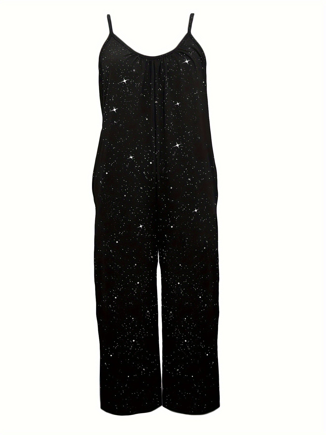 Женский комбинезон большого размера без рукавов летний повседневный с карманами и топом с бретелями