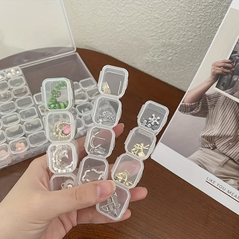 Clear Plastic Storage Organizer Box with 28 Compartments for Jewelry Beads and Small Items
