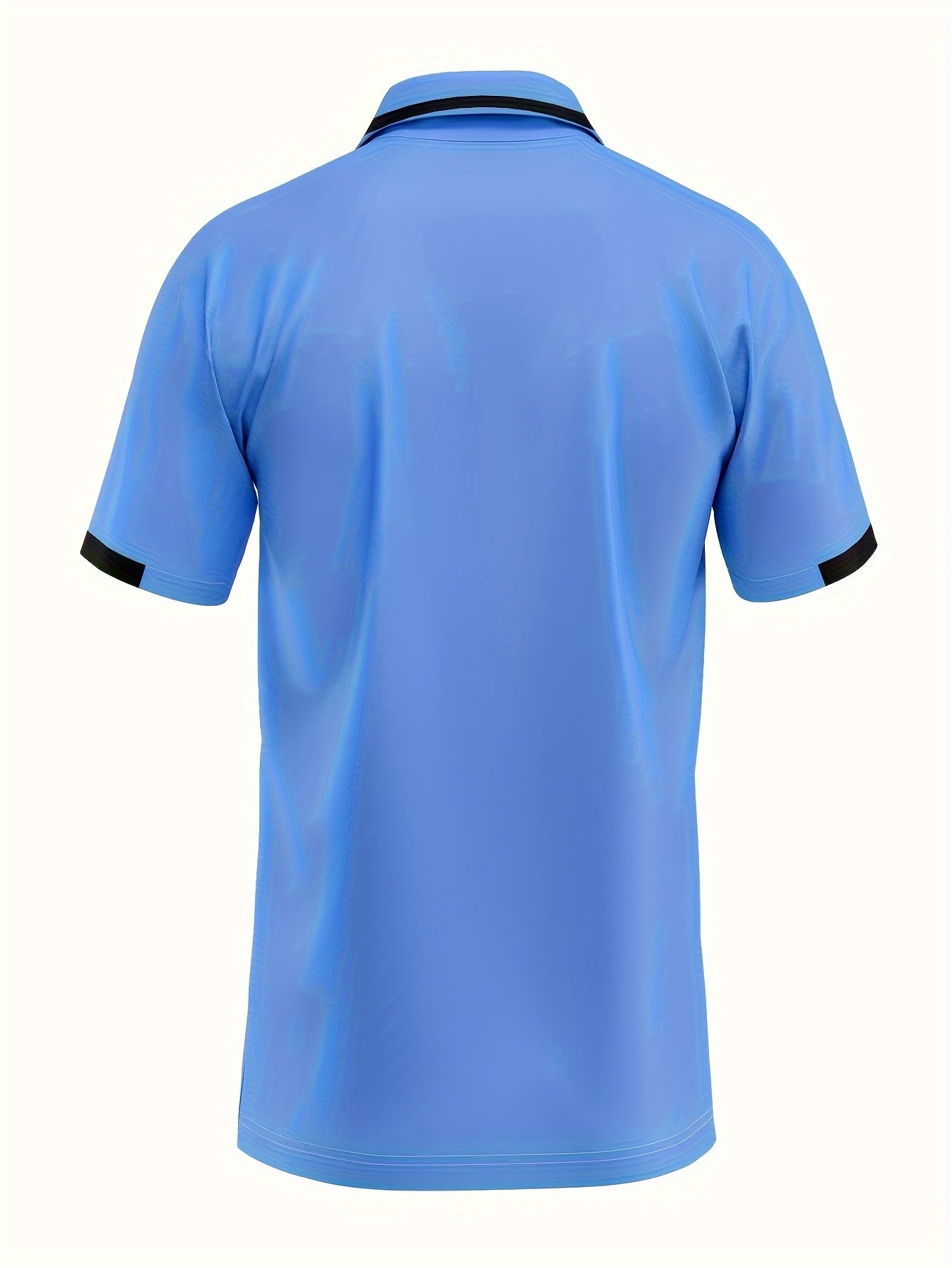 Camisa de verano de manga corta para hombre con detalle de botones, color sólido, transpirable, de poliéster