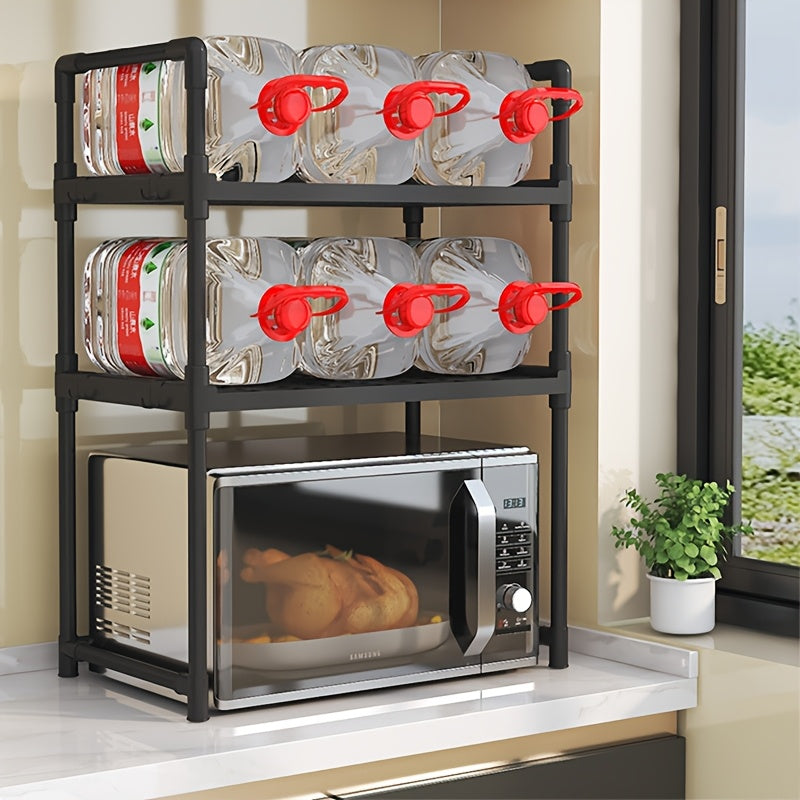 Estante de almacenamiento para cocina, estante para horno microondas, diseño abierto de doble o triple capa
