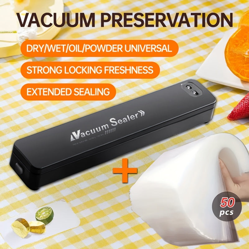 JKUOO Portativ Avtomatik Ovqatni Mulk bilan Yopish, Snak Bag Yopish, USB Qayta Zaryadlanadigan, Oshxona va Tashqi Pikniklar uchun Kichik Dizayn, Ichki Batareya bilan, Go'sht, Baliq va boshqalarni saqlash uchun Ideal.