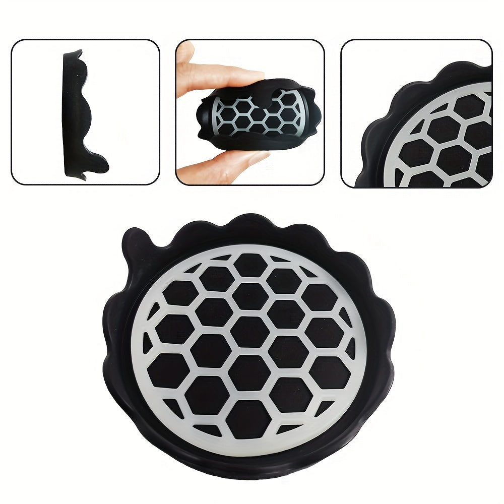 2pcs Glow-in-the-Dark Silicone Car Coasters Waterproof Non-Slip Cup Holder Inserts