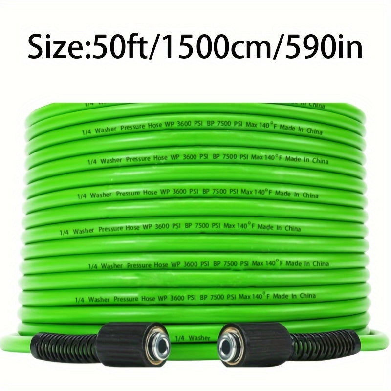 Heavy Duty Plastic Pressure Washer Hose 25ft 50ft 100ft 1/4 Inch 3600-7500 PSI