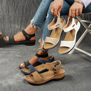 Women's Rhinestone Sandals Open-Toe Chunky Heel Summer Beach Casual