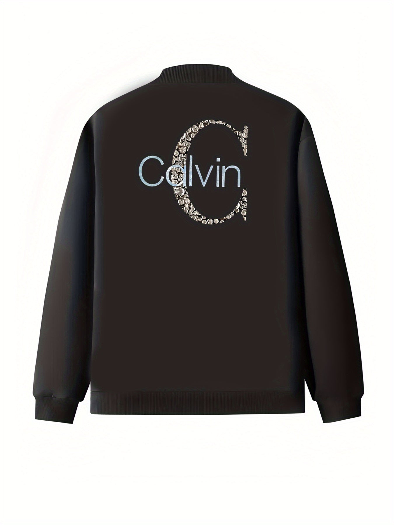 Plus Size Women's Printed Zip-Up Jacket Casual Long Sleeve Spring Autumn Outerwear