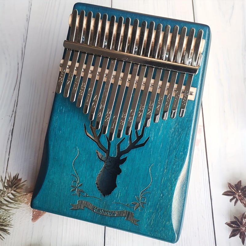 Kalimba de 17 tonos para pulgar para principiantes con barra de sonido de madera y bolsa Amarillo 14+