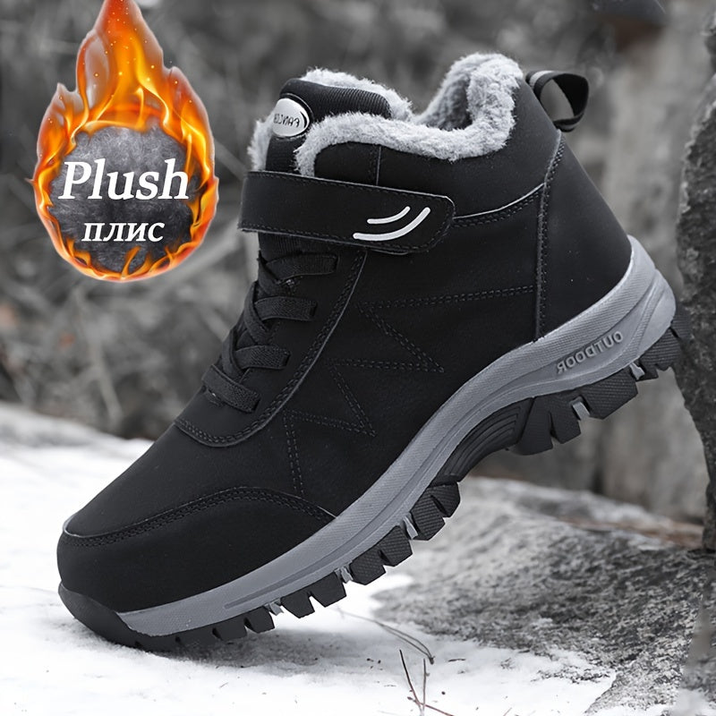 Мужские и женские серые валенки с плюшевой подкладкой, противоскользящей подошвой и застежкой на крючок и петлю