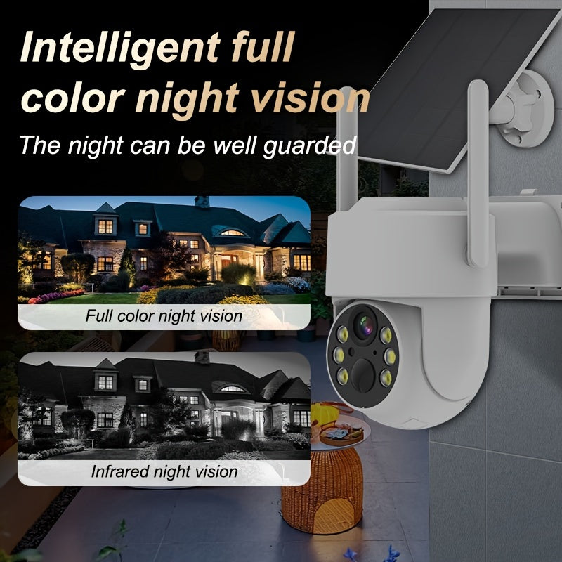 4MP HD Solar Security Camera with AI Motion Detection Night Vision Wi-Fi Two-Way Audio