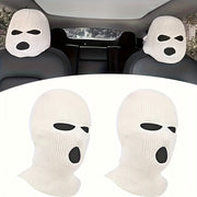 2PCS Polyester Car Headrest Covers Knitted Balaclava Style Full Face Mask
