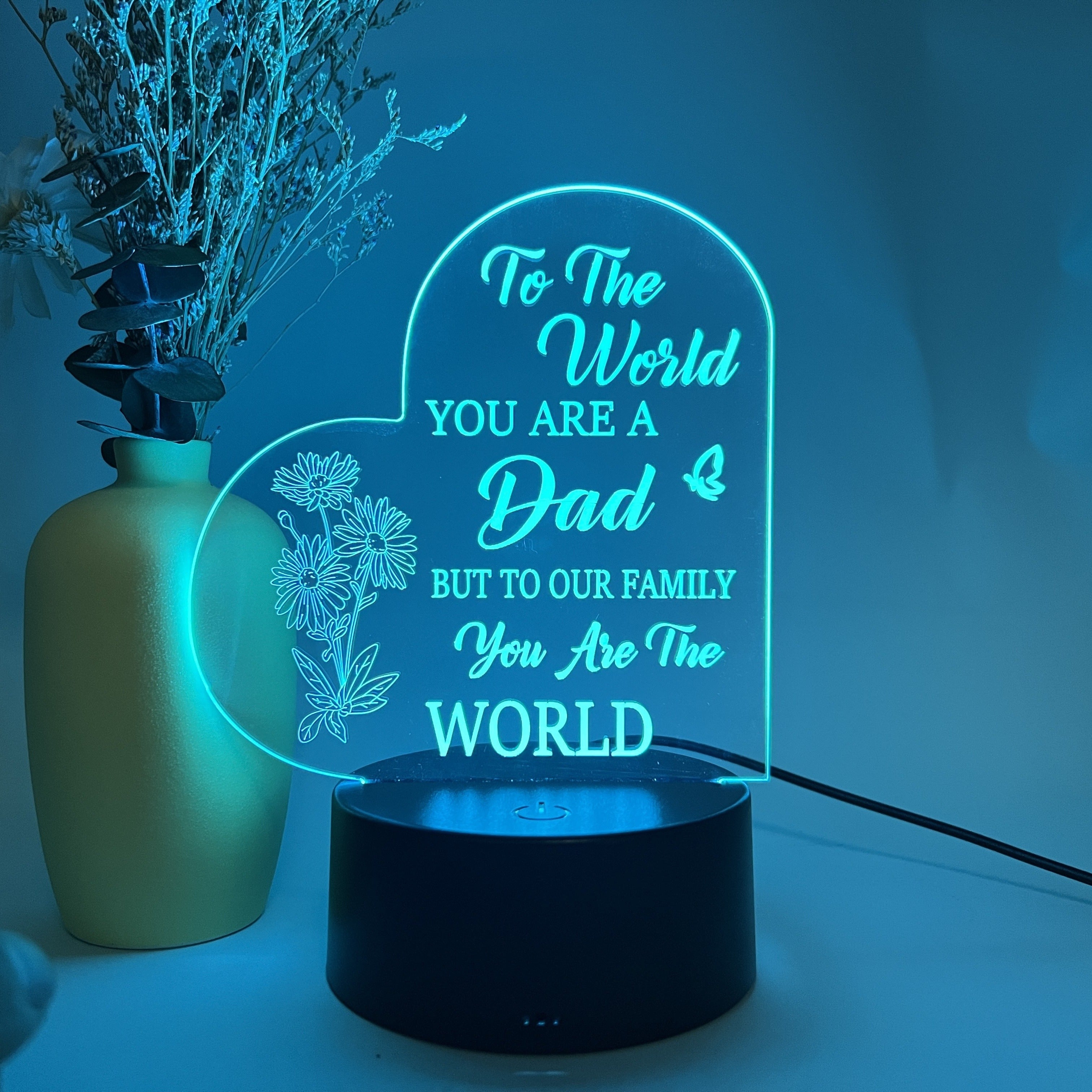 Night Light for Dad with Colorful Touch and Monochrome Modes USB or Battery Powered