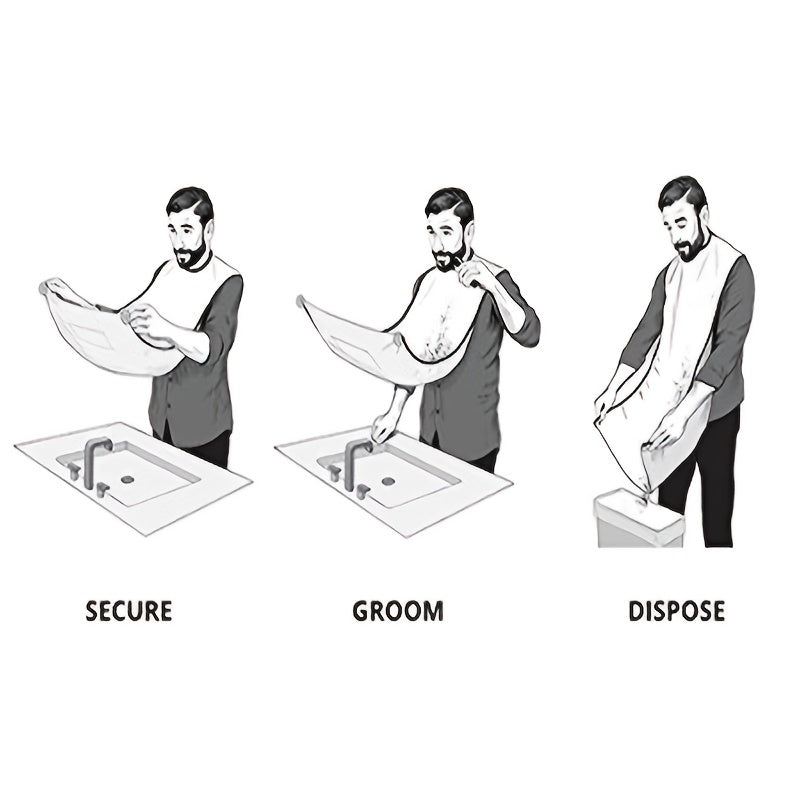 Men's Beard Trimming Apron Splash Guard Grooming Cape for Mess-Free Shaving