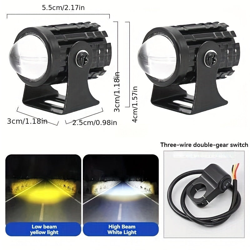 Motorcycle LED Lights Dual Color with Control Switch for Vehicle Use