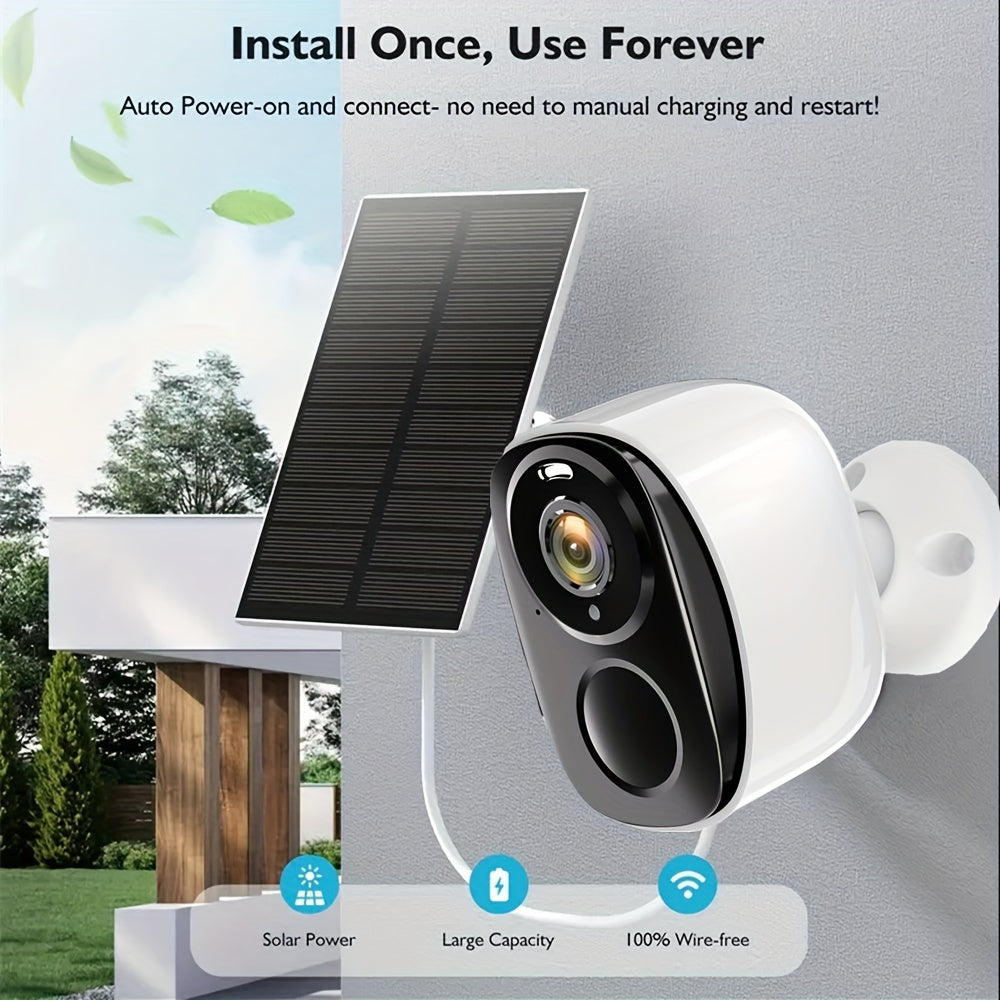 Cámara de seguridad solar inalámbrica 3MP FHD exterior WiFi detección de movimiento visión nocturna