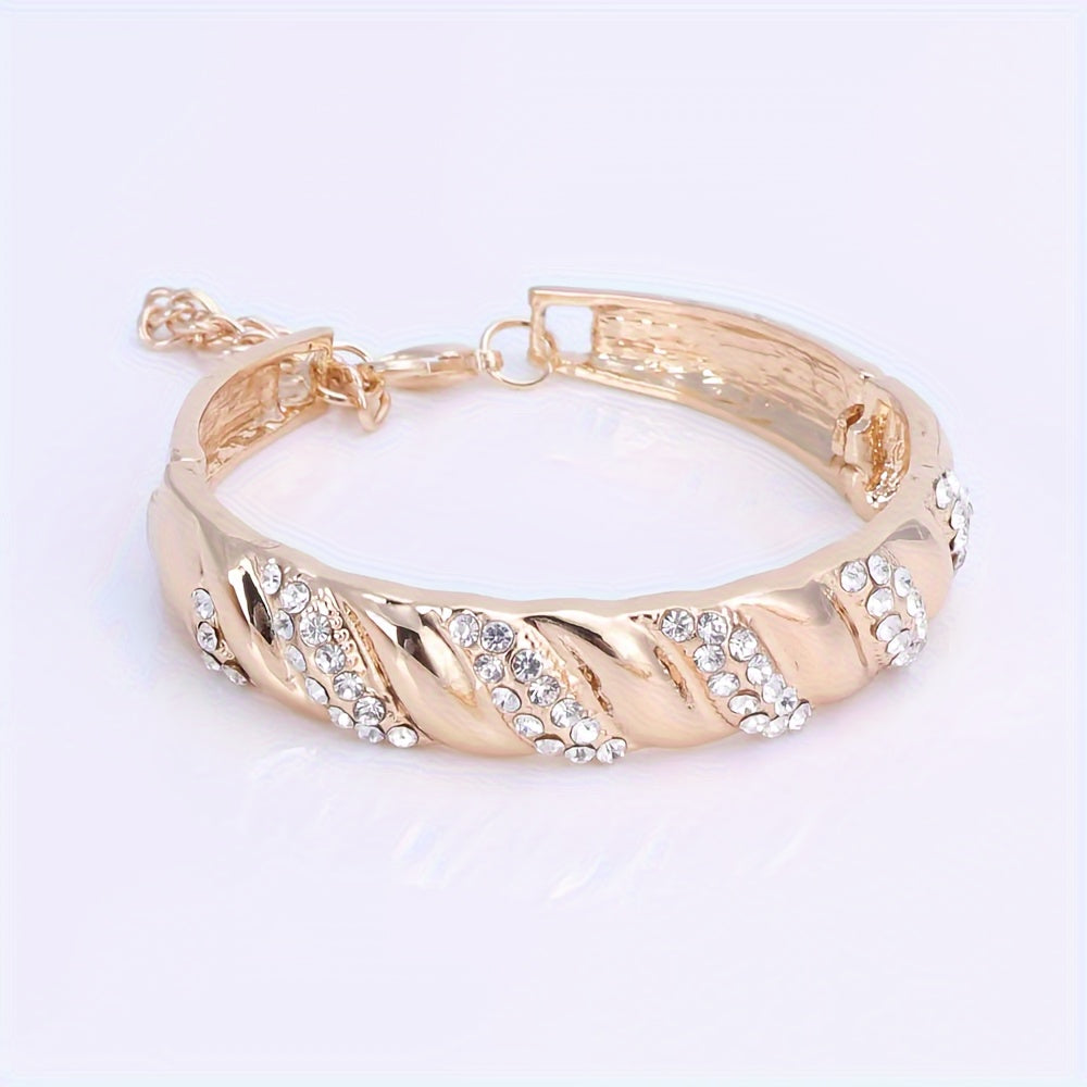 Jewelry Set Women Gold-Plated Artificial Crystal Middle Eastern Style Wedding Gift