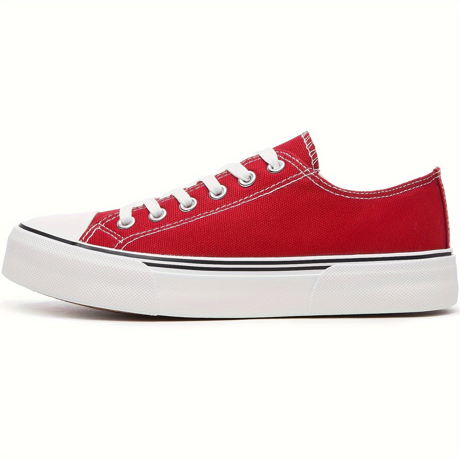 Women's Canvas Sneakers Low Top Solid Color Casual Lightweight Rubber Sole