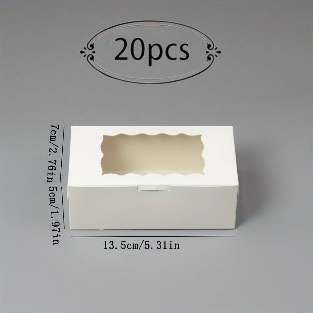 Set of 20 Clear Window Bakery Boxes for Cookies Cupcakes Bread Takeaway