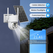 4MP Solar Wireless Outdoor Security Camera with Night Vision Two-Way Audio Motion Detection
