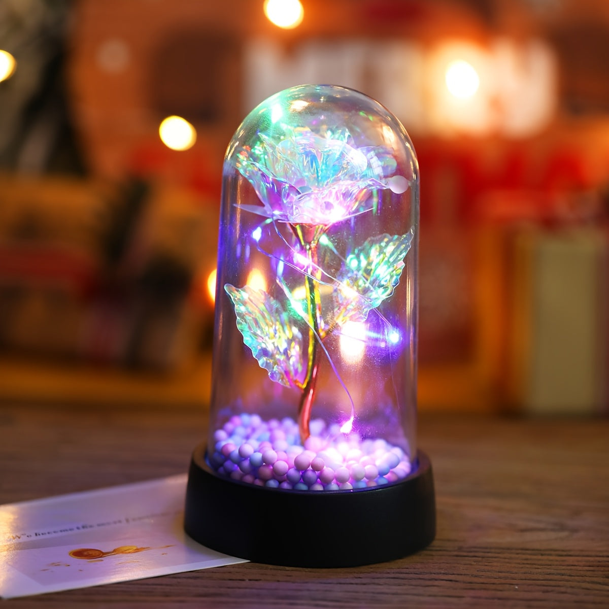 LED Rose Flower Night Light Battery Operated for Bedroom Decor Gifts