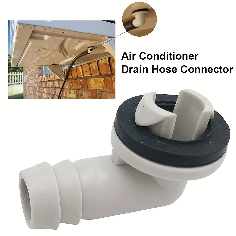 2 Pieces Plastic Air Conditioner Drain Hose Elbow Fittings with Rubber Rings