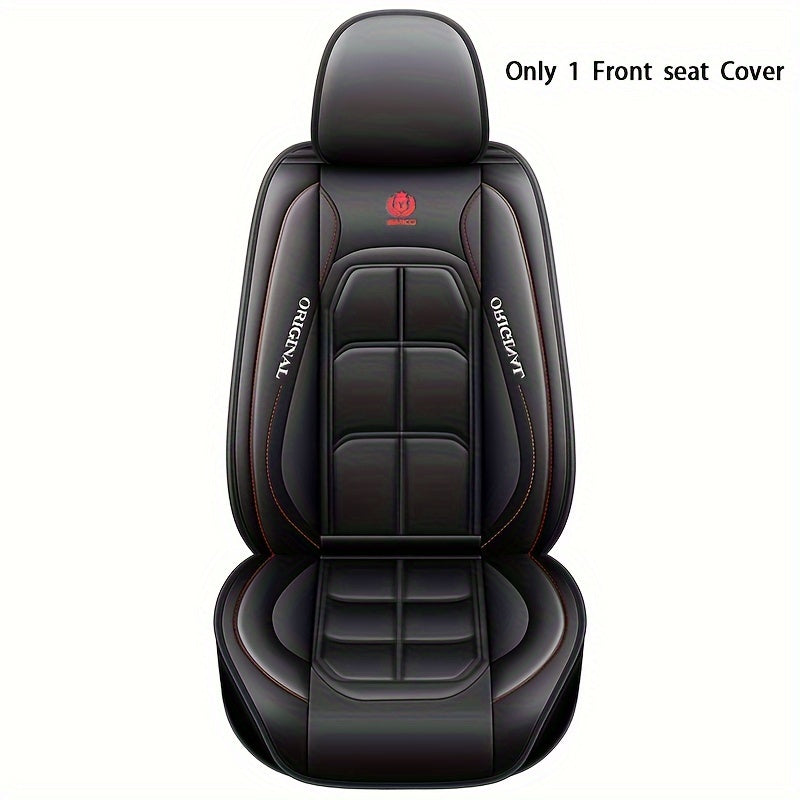 Car Seat Cover Leather Front Cushions for Sedan SUV Truck All-Season Red Black