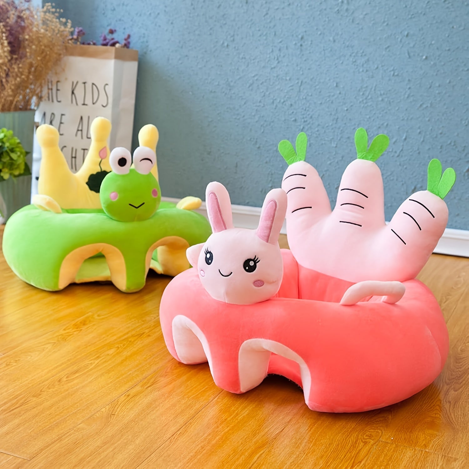 Kids Sofa Cover Animal Shape Floor Seat Lounger for Support and Comfort
