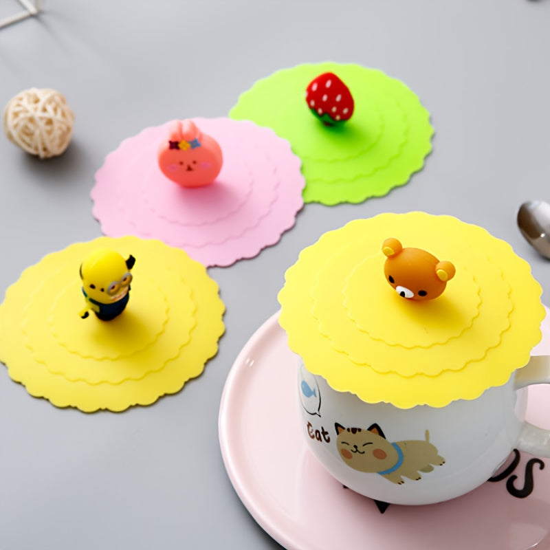 Set of 3 Silicone Cup Covers Leakproof Dustproof BPA-Free for Ceramic, Glass, and Bowl Lids