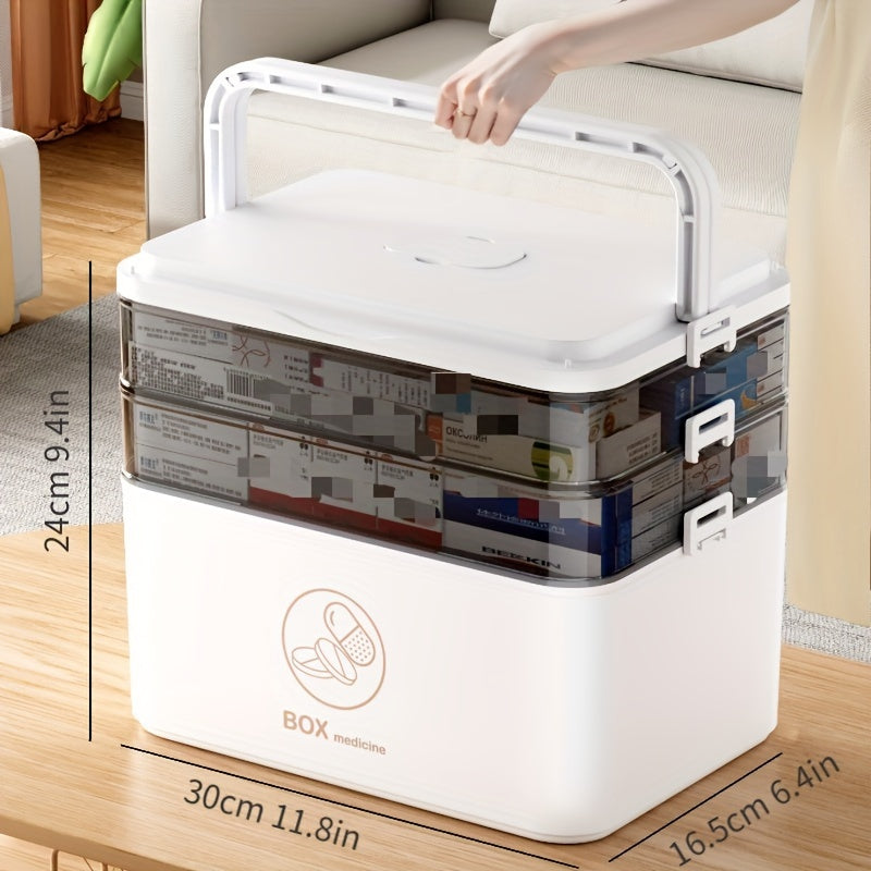 Waterproof Multi-Layer Plastic Medicine Storage Box with Snap Closure