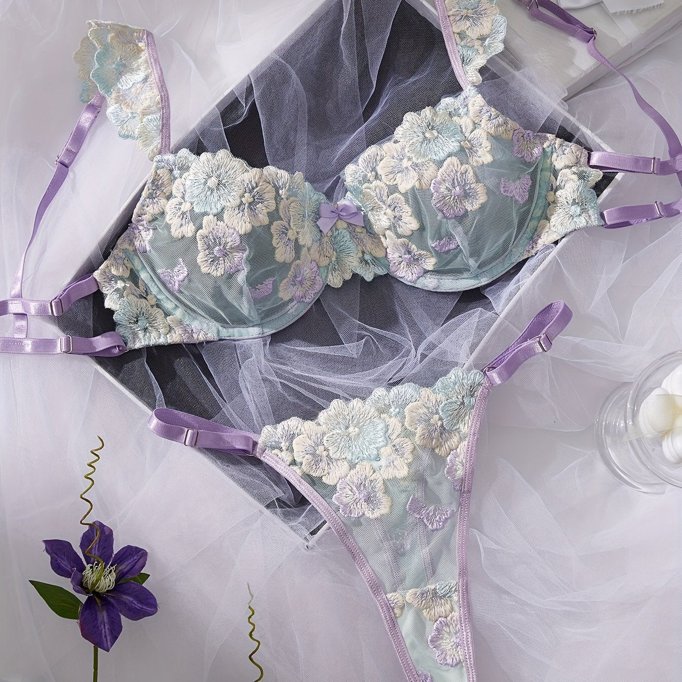 Women's Lingerie Set Sexy Underwear for Women with Lace and Satin Details