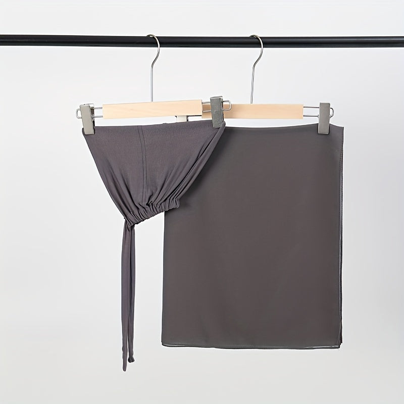 Set of Two Elastic Chiffon Undercap Scarves with Breathable Inner Hijab Cap and Sunscreen Hijab