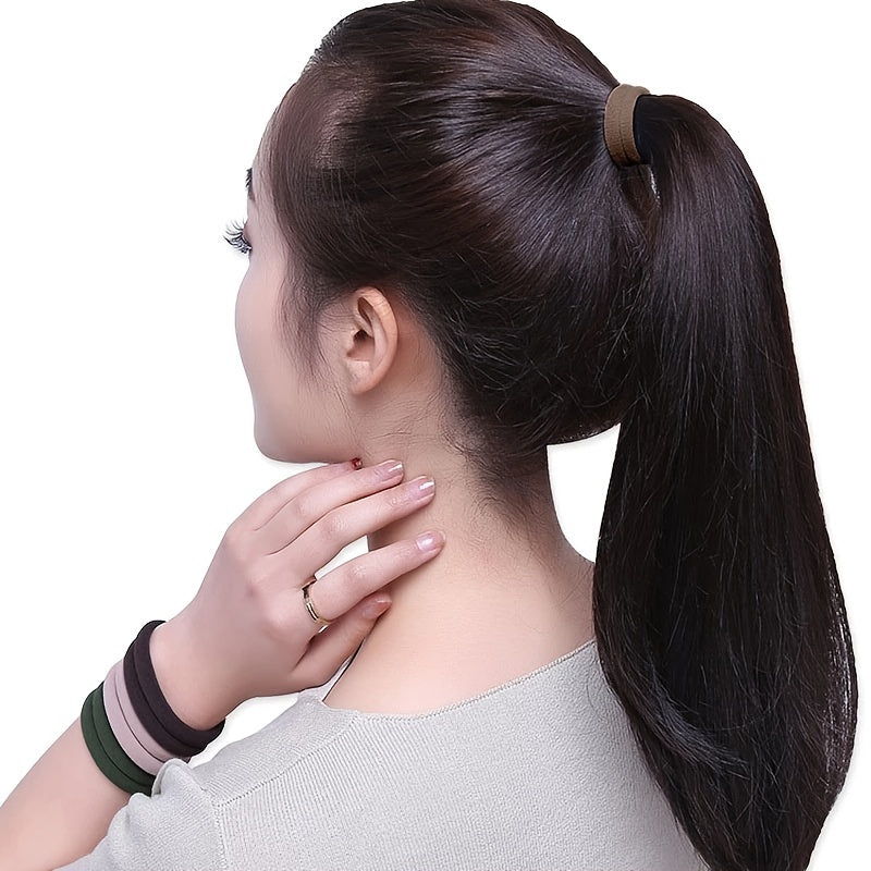 Women Basic Hair Bands 50pcs Elastic Solid Color Hair Accessories