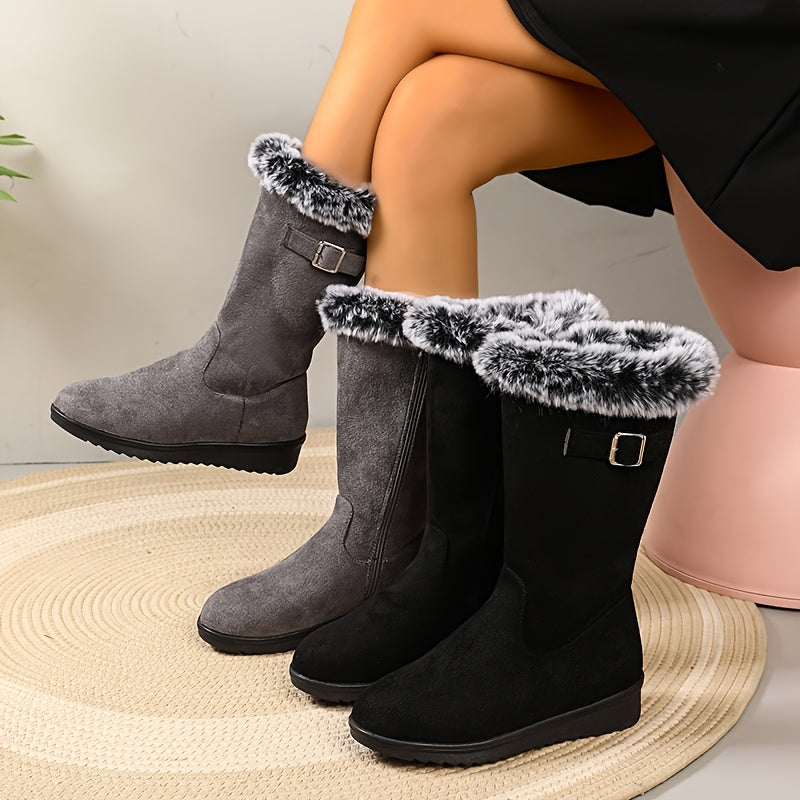 Women's Warm Leather Long Boots in 3 Colors