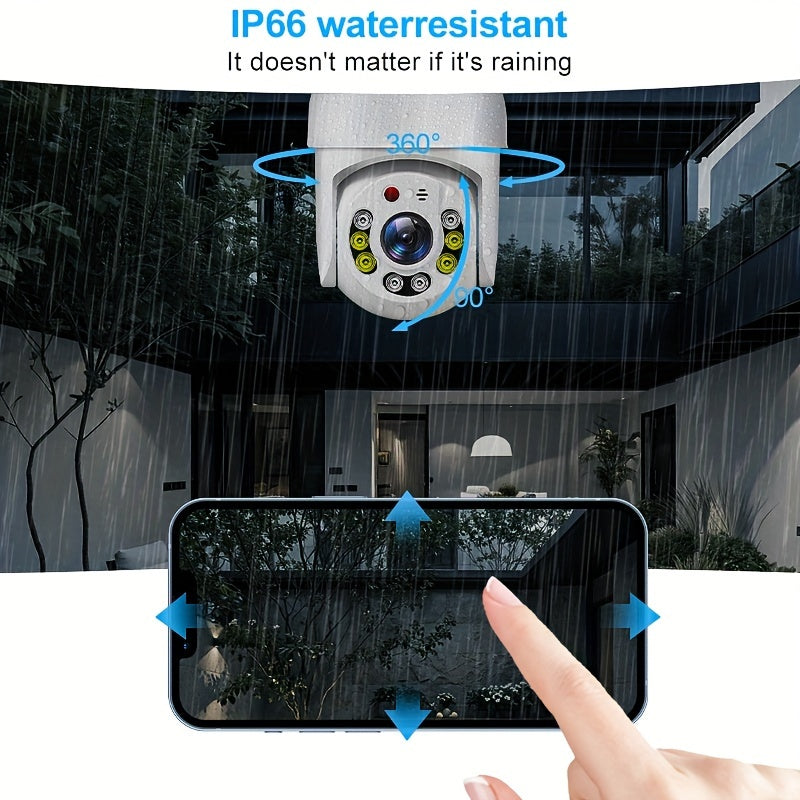 Outdoor WiFi Security Camera with PTZ Auto Tracking Full Color Night Vision AI Motion Detection Two-Way Audio Waterproof 1080p
