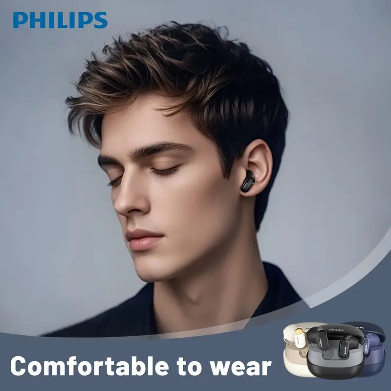 Philips BT5.4 HiFi simsiz quloqchinlar, teginish nazorati, shovqinni bekor qiluvchi ovozli qo'ng'iroq va tez Type-C zaryadlash qutisi bilan. 18 soatlik batareya muddati, iPhone va Android bilan mos keladi. O'yin uchun quloq ichiga joylashadigan.
