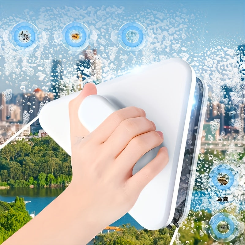 "Yuqori Bino uchun Ikki Tomonlama Magnit Dizayni bilan Deraza Tozalovchi - Qattiq Magnit Shisha Tozalash Vositasi, Qattiq Plastik Tutqichi bilan, Yashash Xonasi, Yotoqxona va Hammom uchun Mukammal"