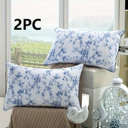 Two-Pack Sleep Pillows Blue and White Pattern Zipper Zippered Cover Soft All-Season