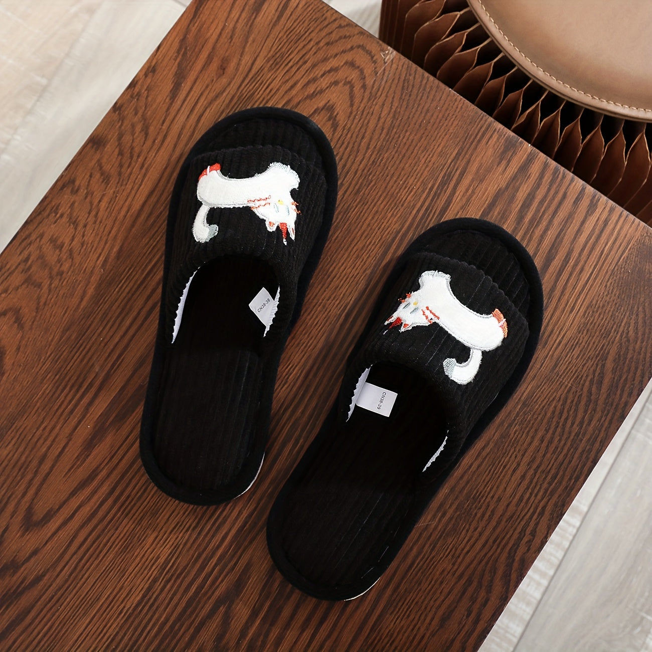 Women's Cartoon Cat Slip-On Slippers | EVA Sole Non-Slip Indoor House Shoes