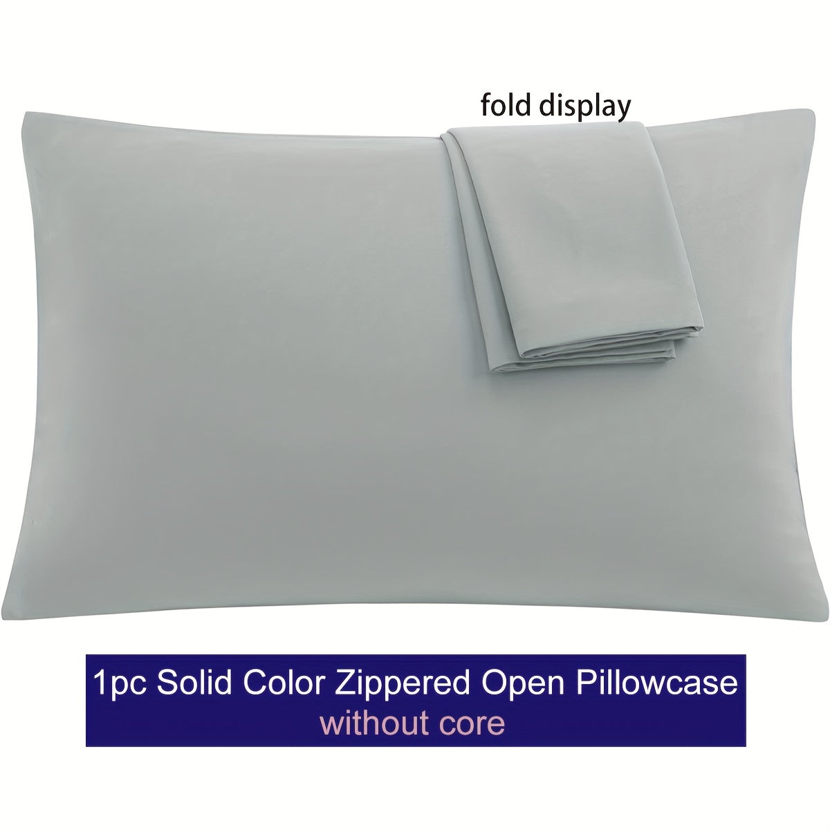 Microfiber Pillowcase with Zipper Closure Solid Color Various Sizes