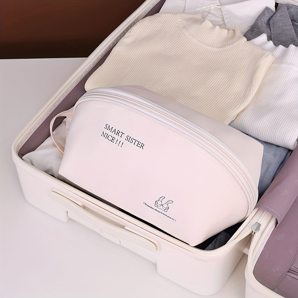 Fabric Zippered Bra Organizer Storage Bag for Travel and Packing